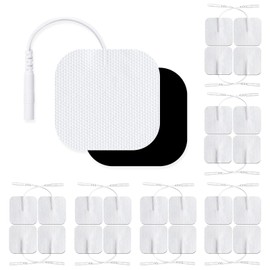 24 Pack 2" x 2" TENS Unit Replacement Pads Reuse More Than 45 Times, Upgraded Self-Adhesive Pads Compatible with AUVON, TENS 7000, White