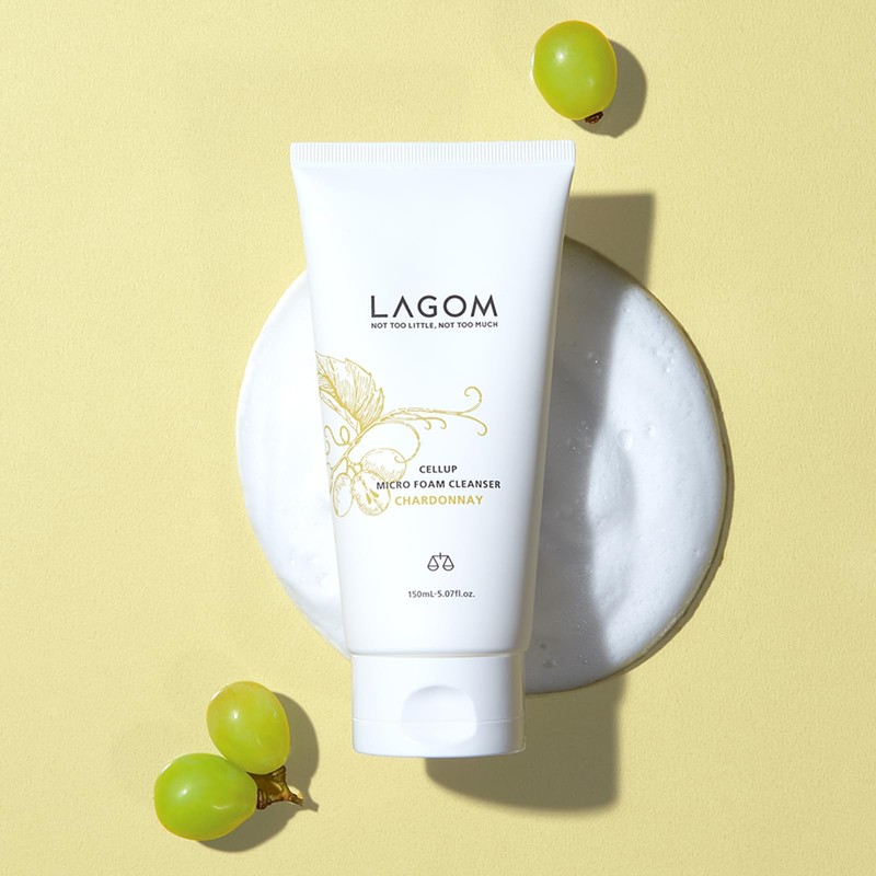 LAGOM Micro Foam Cleanser, Chardonnay Scent, Night Facial Cleansing Foam,
