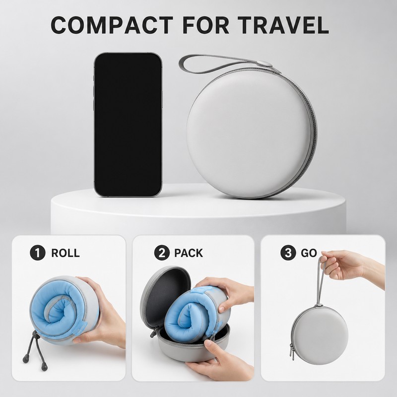 U-Shaped Memory Foam Neck Pillow – Travel Pillow for Airplane,