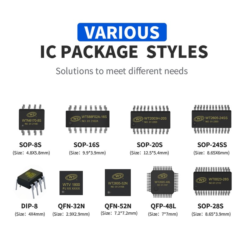 WT2003H0.Recordable Voice Sound Chip.External Storage Flash.24SS A03 Music Chip.Ontrol Methods