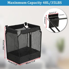 Kokone Wall Hanging Basket for Slat Walls- Mesh Storage Basket for Slatwall, Sport Balls Storage Organizer for Garage Slat Walls, Slatwall Accessories Storage Bin for Home Shop Garage Gym, 16x12x17 IN