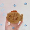 1Pc Brown Cute Plush Fish Coin Purse Keychain,Mini Wrist Purse