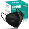LEMENT 50pcs KN95 Face Mask Black 5 Layer Cup Dust