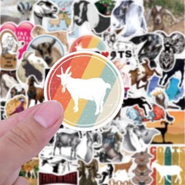 Goat Stickers for Laptop(50 Pcs),Gift for Kids Teens Adults Girl,Nubian Goat Waterproof Stickers for Water Bottle,Vinyl Stickers for Scrapbook,Journal,Dairy,Skateboard