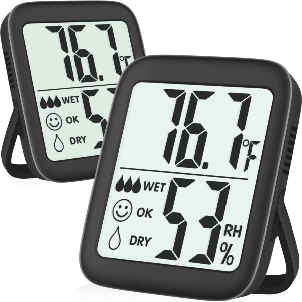 Antonki 2 Pack Room Thermometer for Home, Indoor Hygrometer Humidity