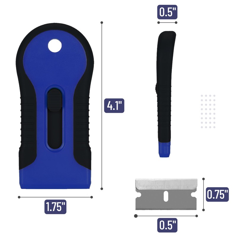 Bates- Razor Blade Scraper Tool Set, 2 Pack, Black &
