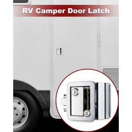 Naissian Lock, RV Camper Door - Universal Security Deadbolt Lock with Handle, Chrome, Pack of 1 + 6 Keys Alike