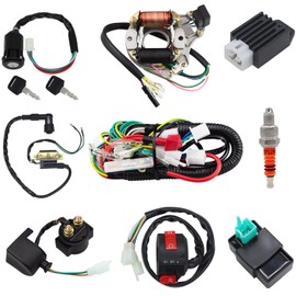 Amavoler Complete Electrics Stator Coil CDI Wiring Harness Kits Aftermarket Replacement Parts Fit for 50cc 70cc 110cc 125cc ATV Quad 4 Wheeler Dirt Pit Bikes.