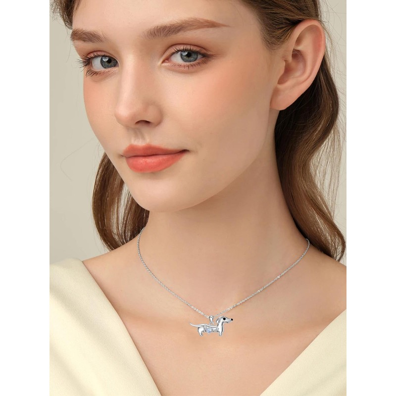 Seiyang Dachshund Dog Necklace for Women 925 Sterling Silver Dachshund