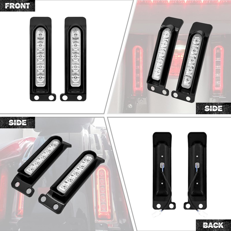 HDBUBALUS LED Saddlebag Support Inserts Auxiliary Fender Light Filler Panel