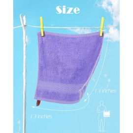 Cleanbear Wash Cloths Cotton Facecloths, Large Face Cloths 6 Ultra-Soft Washcloths for Bathroom and Guestroom, Fade-Resistant Face Towels 13 by 13 Inches (Lavender)