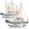 com-four® Maritime Decorative Sailing Ship Boat in Distressed Look Wooden