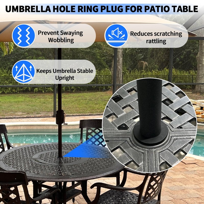 Patio Table Umbrella Hole Ring Plug, Patio Umbrellas Cone Wedge