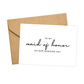 GroomBrideGifts Maid of Honor Proposal Gifts for Wedding Day, To My Maid of Honor On Our Wedding Day Cards.（Maid of Honor B）