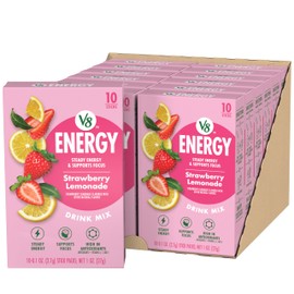 V8 Energy Strawberry Lemonade Energy Drink Powder, .10 oz Packet (120 Count)