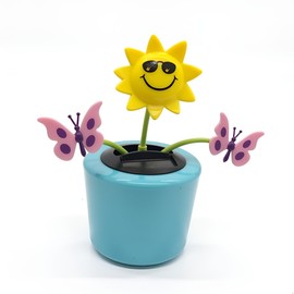 Cute Solar Dancing Flowers Swinging Sunflower Insect Flip Flap Flowers Eco-Friendly Solar Power Bobblehead Dancing Flowers for Solar Power Kits Car Home Decoration Solar Power Kits