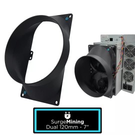 Antminer Dual 120mm to 7 Inch Max Fan Shroud Silencer ASIC Antminer IceRiver Goldshell