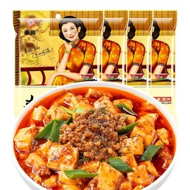 SXETBEAN 4 Packs Mapo Tofu Sauce, Chinese Mabo Tofu Sauce, Spicy Tofu Seasoning, 2.8oz/80g per Pack (4 Packs)