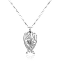 FGT Angel Wing Urn Necklace for Women Cremation Memorial Jewellery for Ashes Keepsake Loved One Dog Cat