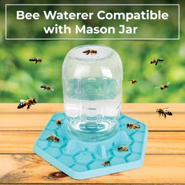 Tributary Brands Bee Feeder for Mason Jar Made of Silicone - Bee Watering Station for Garden Compatible with Regular Mouth Mason Jars