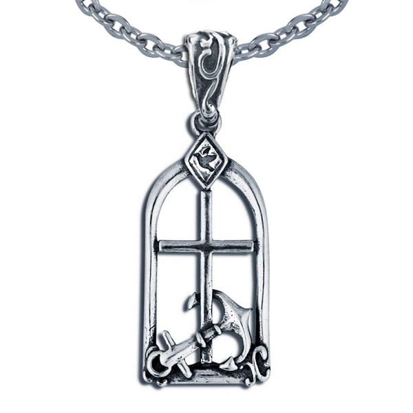 NAUTORA Cross, Anchor and Dove Addiction Recovery Support Pendant in