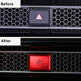 CKE Compatible with Honda Civic Accord CR-V HR-V 2026 2025 2024 2023 Accessories Car Center Console Air Vent Hazard Warning Light Push Button Cover -Red