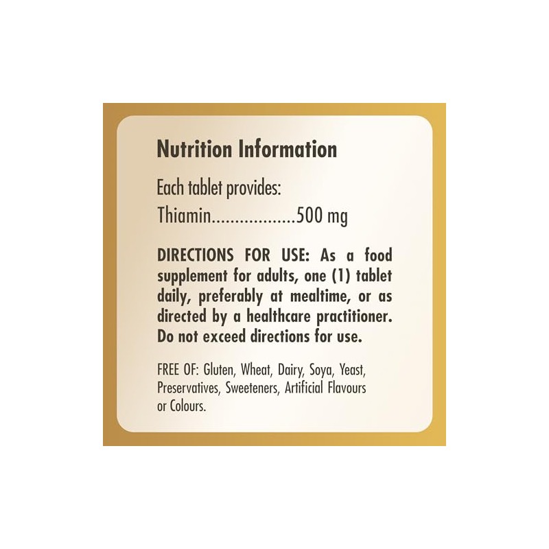 Solgar Vitamin B1 (Thiamin) 500 mg - 100 Tablets