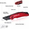 WORKPRO Folding Utility Knife Red with 10 Extra SK5 Blades