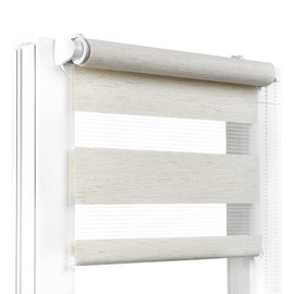 Fenster DEKOR - Roller Blinds for Windows Bahama Beige - Klemmfix Roller Blind No Drilling 120 x 65 cm - Double Roller Blind with a Wide Range of Sizes and Colours - Opaque Roller Blinds, Easy to