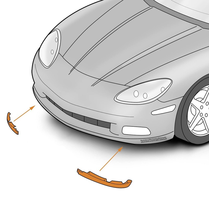 C6 Corvette Left and Right Lower Spoiler Side Sections Fits: