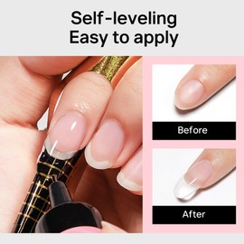 MIZHSE Clear Builder Gel with Precision Tip, 8 in 1 Multifunctional 3D Gel Nail Art for Nail Charms, Rhinestone Glue, Sculpture Nail Tips, Nails Extension Glue, Nail Extension, Modelling 15 ml, 2