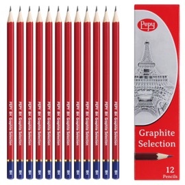 Pepy Graphite Professional Drawing Pencils - Set of 12 8H Pre-Sharpened Black Lead Pencils; Perfect for Drawing, Sketching and Shading, Graphic and Fine Art