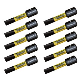 10 x SabreCut SCRSL532_10 32mm SL5 Slotted Magnetic Impact Screwdriver Driver Bits Set Single Ended Heavy Duty Compatible with Dewalt Milwaukee Bosch Makita and Others