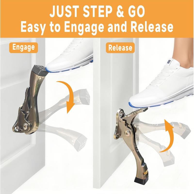 Kickdown Door Stopper, 2 Packs Door Holder to Keep Door