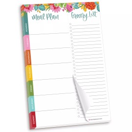 bloomdailyplanners bloom daily planners Planning Pad 6x9 Meal Planning with Magnets Pink Floral