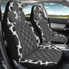 Poceacles Cow and Diamond Pattern Print Car Seat Covers 2pcs/Set