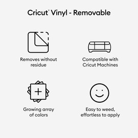Cricut Removable Vinyl, Cardinal Red, 3-Pack of 4ft Rolls (12"x48") Premium No-Residue Vinyl for DIY Crafts, Wall Decals, Stickers, in-House Décor - Compatible with Cricut Maker + Explore Machines