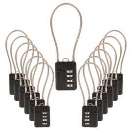 SEPOX® Versatile 12-Piece Resettable 4-Digit Combination Travel Lock Luggage Set – Own Password Set-Up, Extra Long Anti-Cut Vinyl Steel Cable, Ideal for Suitcase, Backpacks, Gym Lockers - Black