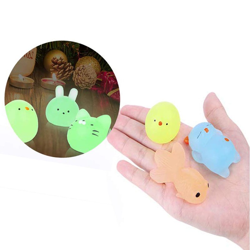 LHKJ 20 Pcs Cute Animal Glowing Mini Squeeze Mesh Ball