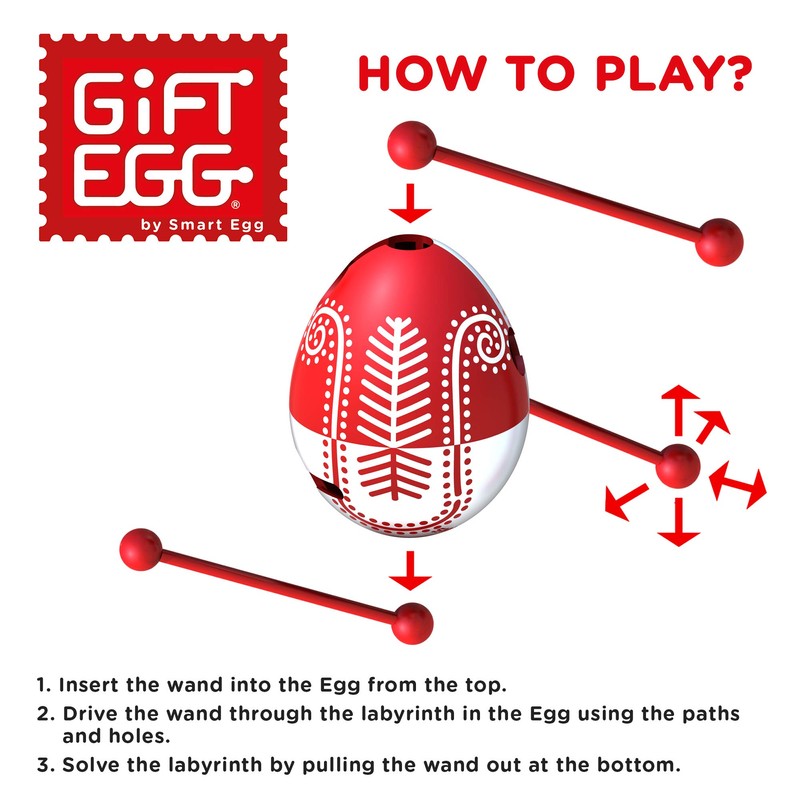 Easter Egg Red: 3D Maze Puzzle, Surprise Toy for Egg
