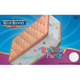 Lot of 2 Birthday Party Sandwich (Blue Bunny) Ice Cream Truck Sticker 8"x 5"