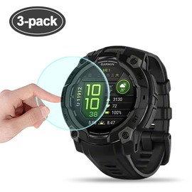 Poyiccot 3Pack Smartwatch Screen Protector Compatible for Garmin Instinct 3 45mm Amoled/Solar Accessories, HD Anti-Scratch Bubble Free Screen Protector Film for Instinct 3 45mm Watch