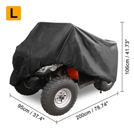 X AUTOHAUX L Size 79 Inch ATV Quad Covers Waterproof Outdoor Oxford Cloth Durable 4 Wheeler Rain Cover Accessories All Weather UV Protection for Kawasaki for Polaris for Suzuki for Can Am