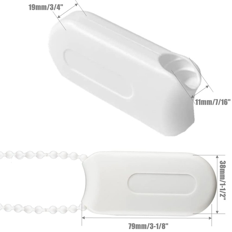 GOWEILE 3 Pack Plastic Pull String Pendants Curtain Cord Weights