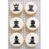 Designer Stencils C486 Chess Cookie Stencil Set, Beige/Semi-Transparent, fits 2.5"