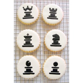 Designer Stencils C486 Chess Cookie Stencil Set, Beige/Semi-Transparent, fits 2.5" Circle