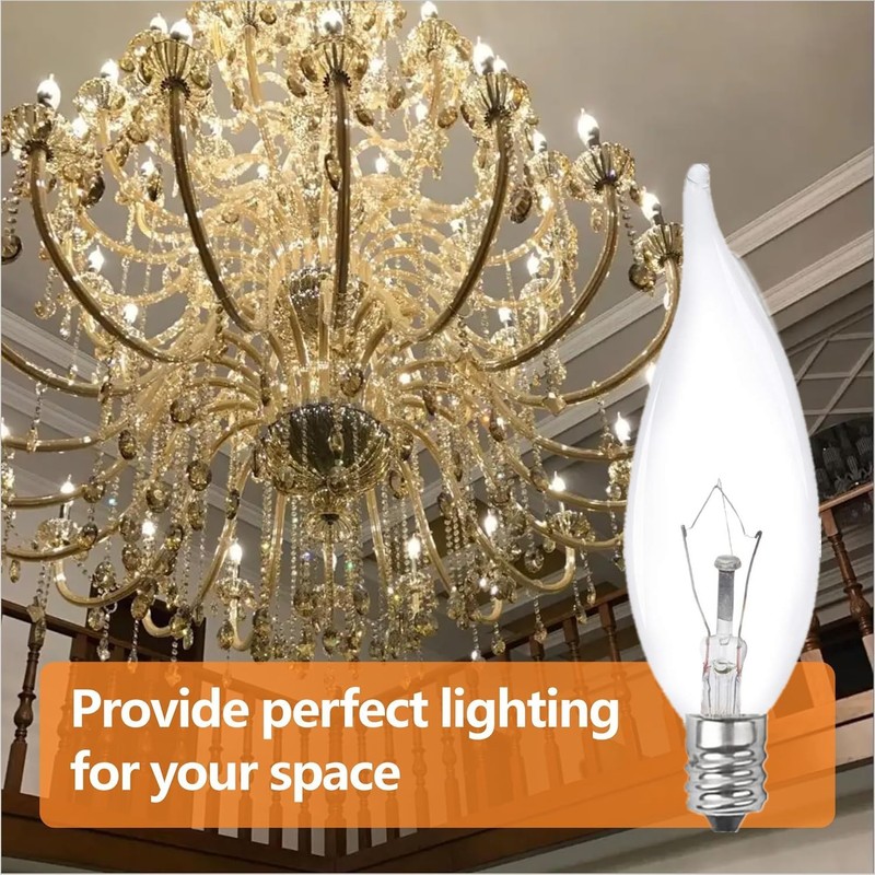 DXMKOP E12 Candle Light Bulbs,60W Candelabra Light Bulbs, E12 B10