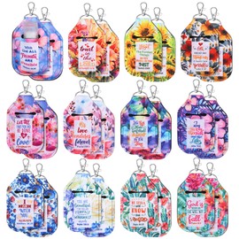 Kenning 24 Pcs Christian Hand Sanitizer Keychain Holders Travel Size Religious Gift for Christmas Women Employee Appreciation(Bible)