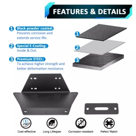 RI For 2013-2025 Polaris Ranger XP Kinetic/XP 1000/XP 900/XP 570 Winch Mount Plate