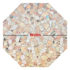 Autotech Park Precut Octagon Window Film, Stone Design, Self Static Adhesive Cling, 34 inch Width